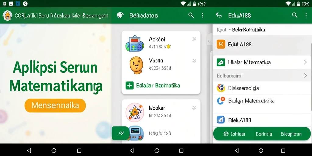Antarmuka utama CORLA188 yang interaktif untuk belajar matematika.