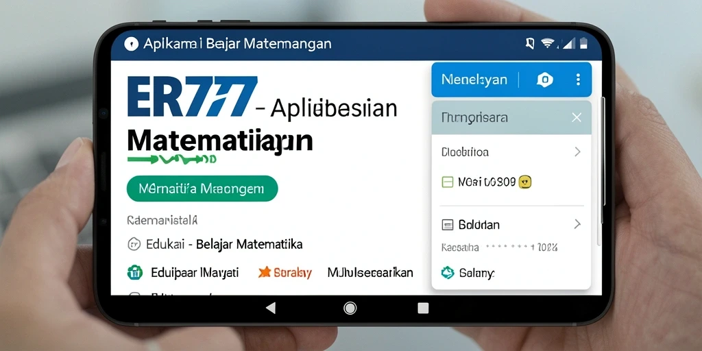 Antarmuka pengguna ER777 yang menarik dan interaktif untuk belajar matematika.