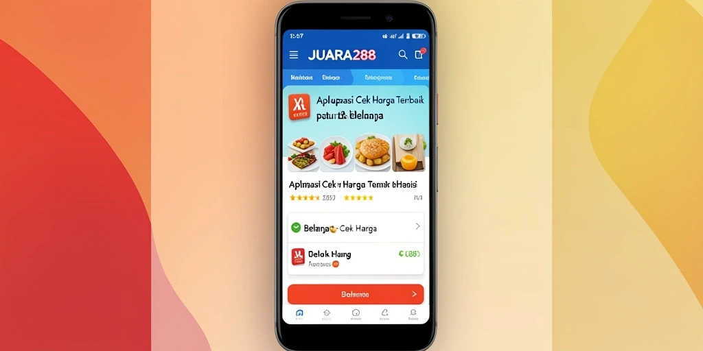 Tampilan antarmuka aplikasi JUARA288 untuk Cek Harga dengan fitur lengkap.
