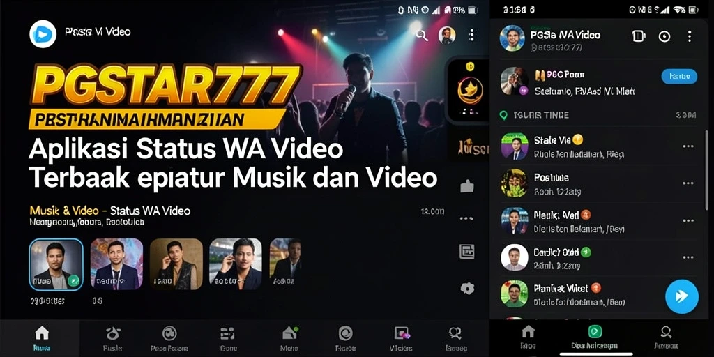 Antarmuka PGSTAR777 dengan berbagai pilihan video menarik.