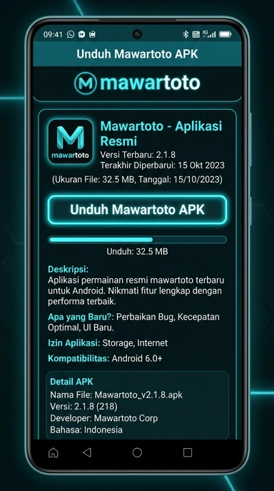 Tampilan halaman APK mawartoto