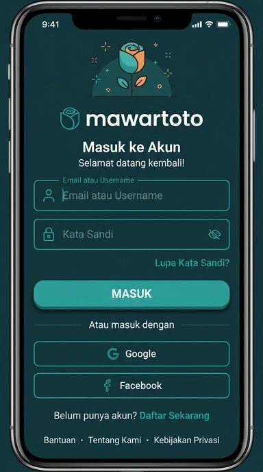 Tampilan halaman login mawartoto